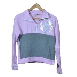 Gray and Pink Victoria's Secret PINK Quarter Zip